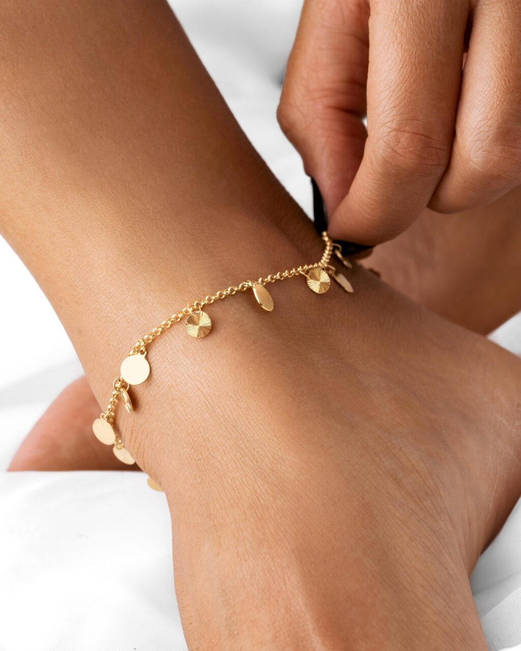 Disco Dancing Anklet 18K solid gold 1